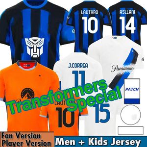 23 24 Alexis Transformers Special Maglia Inters Soccer Maglie Maglie S Kids Kit 2023 2024 Versione giocatore di camicia da calcio Lautaro Sanchez Calhanoglu Barella