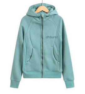 Luluslemen Autumn Coat Yoga Gym Jackets Coatwomens Plus Veet Winter SCUBA Tjockning Lulu Sports Half Zipper Terry Designer