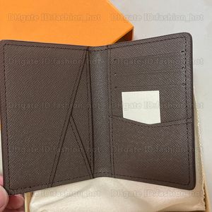 Projektantka Uchwyt karty Kompaktowy Organizator kieszeni M60502 Mężczyzna Moda Krótka luksusowa portfel Kluczowa torba na monety kredytowe wizytówki z pudełkiem N63144