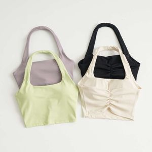 Lu lu lemon align low support halter strap padded yoga vestスポーツブラジ