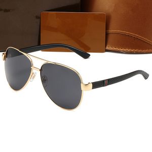 Designer óculos de sol piloto clássico óculos de sol moda retro masculino sapo óculos de sol armação de metal com caixa para homens ao ar livre tons