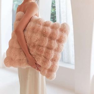 New Cushion/Decorative Pillow Pillowcase Decorative Home Pillows White Pink Retro Fluffy Soft Throw Pillowcover For Sofa Couch Cushion Cover 45x45 Pillow Hugs