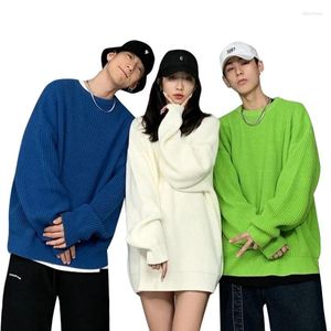 Męskie swetry 2023 Jesienne Kobieta Kobieta Sweter Mężczyźni Mężczyźni Pullover Koreański styl luźne kolory harajuku dzianinowe topy streetwearu Hip Hop