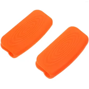 Tapetes de mesa 1 par de alça de frigideira cobre suporte de panela de silicone mangas de aperto suprimentos de cozinha