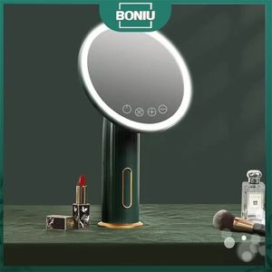 Kompaktowe lusterka 3 Kolor LED Vanity Makeup Makeup LUSTROCKA Naładowanie Stojak Światła Lampa przenośna z przełącznikiem makijażu kosmetyczny