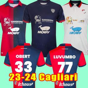 2023 2024 Cagliari Soccer Jerseys Pavoletti Lapadula Viola Luvumbo Nandez Obert Makoumbou Rog 23 24 Sant Efisio Football قمصان المنزل بعيدًا