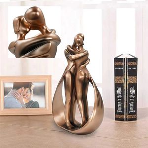 Decoraciones navideñas Amantes escultura Beso apasionado Estatuas masculinas y femeninas Adornos de resina creativos Pareja Abrazo Estatua Escritorio Porche Decoración 231207