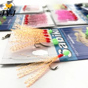 Ganchos de pesca 10 sacos Sabiki Lure Rigs para corda de pesca Gancho Souple Saia Luminosa Bead Isca Artificial Suprimentos de peixes pequenos equipamentos de pesca marítima 231204