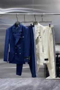 24SS Tasarımcı Erkekler Blazers Lüks Batı tarzı eğlence kıyafetleri Mektup Baskı Katlar Kadın İşbirliği Slim Fit Casual Şerit Şerit Elbise Takım