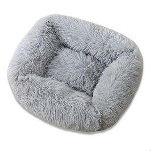 Casas para cães canis acessórios inverno quente cama para animais de estimação canil quadrado saco de dormir longo pelúcia filhote de cachorro tapete portátil suprimentos 46/50 / 60c dh5dx