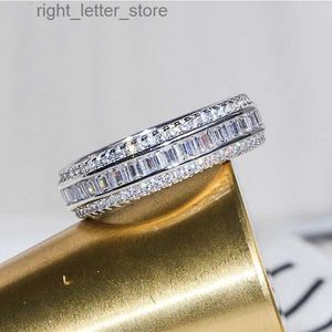 Solitaire Ring Timeless Classic Micro-inlaid Zircon Ring Silver Plate Jewelry Engagement Wedding Ring Women's Luxury Party Jewelry YQ231207