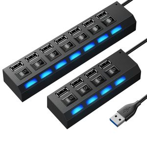 USB Hubs Hub 2.0 Splitter MTI Birkaç 4/7 bağlantı noktası güç adaptörü PC Bırakma Dağıtım Bilgisayarları için Anahtar Dizüstü Bilgisayar Aksesuarları Dhlvo