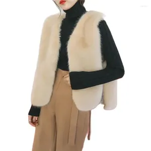 Kadın yelek peluş yelek kürk ceket kadın polar fourrure sans manches gilet femme kısa kış yastıklı manşın yastıklı tops