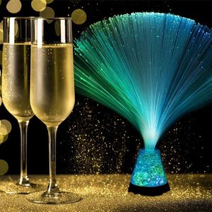 Dekorativa objekt Figurer 7 Färger Fiber Optic Lamp USB STARRY HEY LIGHT LED Lysande Desktop Light Creative Holiday Decoration for Home/Bar/Coffee Decor 231207