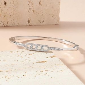 Bangle Simple and Elegant Zircon Baby's Breath Armband för kvinnor gyllene silvrig guldpläterad 18k guld champagne