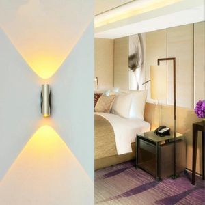 Vägglampa färgglada mini 2w kreativt dubbel glas huvud upp ner sovrum led belysning gånghall bar ktv inomhusdekor ljus