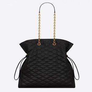 Bolsa de compras de algodão tote com cordão bolsa de couro genuíno dentro de letras de moda bolso com zíper interno mulheres corrente sacos de ombro bolsa de designer