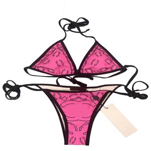 Women String Bikini Sexy V Neck Push Up Bikini Bandage Briefs Set Girls Printed Beach Baddräkt för par Holiday Bikini