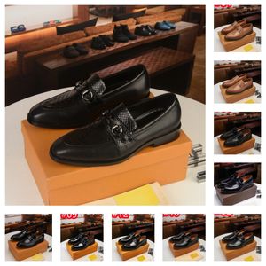 40 Model Loafers Luxury Fashion Men Shoes Party Designer Business Handgjorda äkta läder bästa manskor för män storlek 38-46