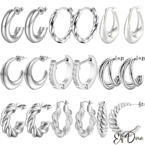 Hoop Earrings 925 Sterling Silver Classic Vintage Series C-shaped Crescent Fashion Women's Party Jewelry Gifts