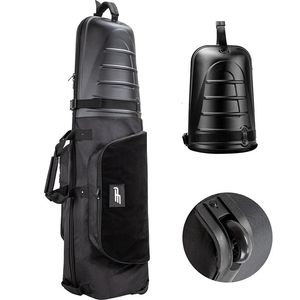 Golftaschen PLAYEAGLE Hard Top und Bottom Stoßfeste Golf-Reisetasche 1 Stück Protable Folding Golf Aviation Bag Airbag mit Rädern 231207