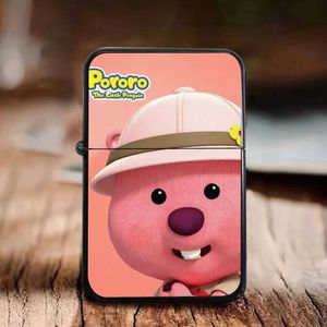 Loopy Little Beaver Animação fofa à prova de vento querosene isqueiro de metal italiano presente de aniversário