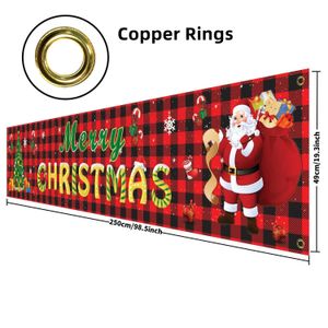 Candle Holders Large Christmas Banner 250cm/8.2Ft Merry Christmas Hanging Flag for Indoor Outdoor Yard Wall Hanging Decor Navidad Party 231207