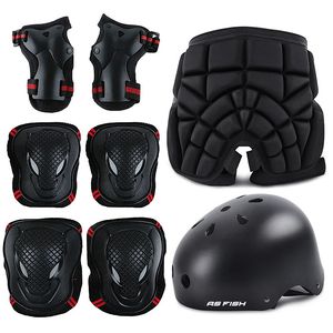 Skate Protective Gear Skateboard Ice Roller Skating Protective Gear Elbow Hip Pads Wrist Safety Guard Cycling Riding Helmet Protector för barn Vuxna 231206