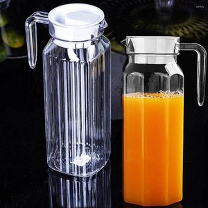 Tumblers 1.1L Water Juice JUG Pitcher GLASS BOTTLE Cocktail Fridge Liquid Storage Jar Kitchen Home Drink Pot With Cover