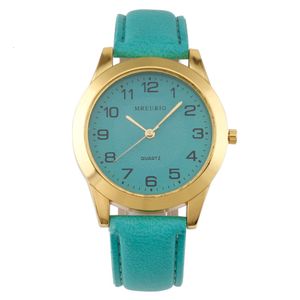 Digital Color Women's Fashionable Leather Strap, Quartz Watch, Large Dial