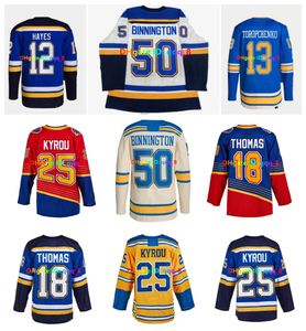 Kevin Hayes Robert Thomas Kyrou St. Blues Hockey Jersey Reverse Retro Binnington Alexey Toropchenko Brayden Schenn Wayne Gretzky Colton Para