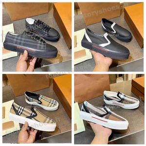 Top Homens Mulheres Sapatos Casuais Vintage Checked Cotton Sneakers Low-Top Sneaker Designer Treinadores De Couro Listrado Padrão Trainer Lona Gabardine Mocassins