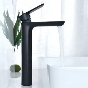 Rubinetti per lavandino del bagno Rubinetto per lavabo Freddo e nero Miscelatore monocomando Elegante Miscelatore acqua da piano