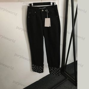 Hot Drill Jeans Designer Cintura Alta Perna Larga Calças Jeans Moda Feminina Jeans Calças Roladas