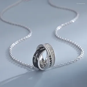 Anhänger Halsketten 2023 Ritter Geist Halskette Koreanische Japanische Stil Zubehör Herrenmode Hip Hop Schmuck Doppel Ring Freund Geschenk