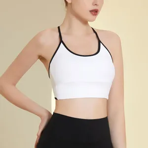 Yoga outfit 2023 Sports BH Top Women Sexig Cross Back Sling Underwear Gym Push Up Wireless Workout Female Padded