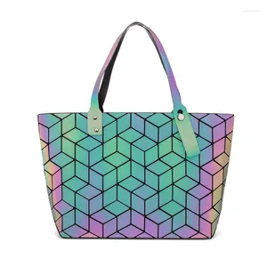 Abendtaschen 2023 Frauen Bao Geometrie Falten Leuchtende Casual Tote Schulter Umhängetasche Bolsa