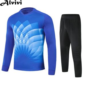 Clothing Sets Kids Boys Soccer Goalkeeper Uniform Long Sleeve Soft Sponge Pads Top Pants Football Goalie Sport Suit Training Match Sportswear 231207