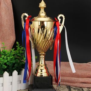Dekoracyjne obiekty figurki metalowa nagroda Puchar Komponentu Business Award Dostosuj trofeum Złote Patrzą