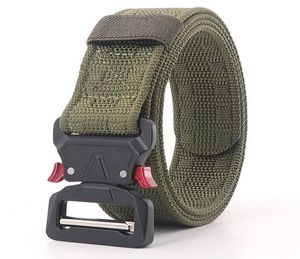 Belts Men039S Tactical Military Heavy Duty Army Justerbar nylonbälte metall spänne utomhusjakt midjeband8543442