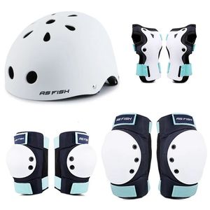 Equipamento de proteção para skate Capacete protetor de patinação para adolescentes adultos ao ar livre ciclismo escalada joelheiras cotoveleiras mão cabeça equipamento de proteção 231206