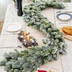 Weihnachtsdekorationen Weihnachtsbaum Künstliche Girlande Rattan DIY Hochzeit Bogen Wand Hintergrund Dekoration für Hausgarten Efeu Hängende Kunstpflanzen 231207