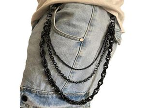 Belts Men Women Waist Chain Key Wallet Belt Ring Clip Biker Multilayer Retro Long Punk Jewelry Hip Hop Metal Keychain4809460