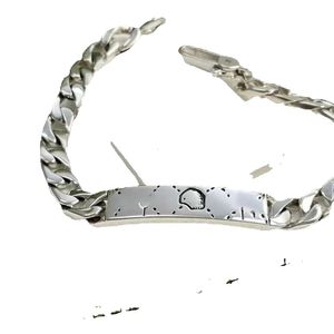 Top Mens Bracelet Designer Bracelets Woman Sier Man Cuban Chain Hip Hop Jewelry 16-21cm Braclet Letter G Engraving Cuff Bangle Couple Party