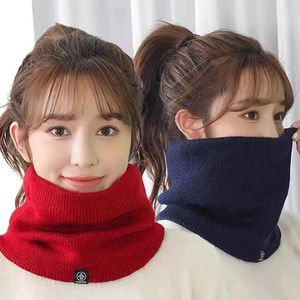 Scarves 2023 Fashion Women Knitted Scarf Solid Color Cashmer Winter Snood Lady Warm Wool Fur Thick Unisex Men Neck Scarfs Ring