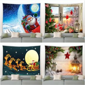 Tapestries Christmas Wooden Board Decoration Tapestry Bedroom Living Room Wall Hanging Santa Claus Snowman Xmas Mat for Christmas Year 231207