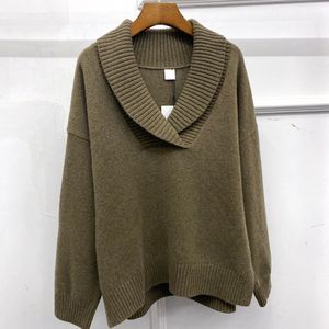 Toteme loose shawl collar flip collar pullover knit sweater