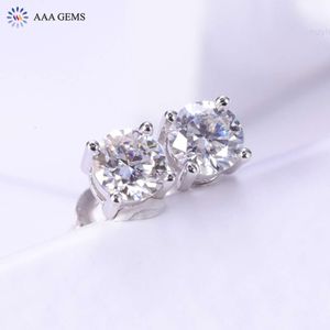 AAA GEMS 925スターリングシルバー1カラットイヤリングスタッドモイサナイトスタッドイヤリング