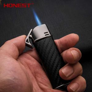 HONEST Metal Windproof Cigar Lighter Single Jet No Gas Butane Blue Flame Cigarette Smoking Tool Accessories for