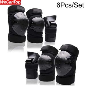 Skate Protective Gear 6Pcs Kids/Adult Knee Pads Elbow Pads Wrist Guards 3 in 1 Protective Gears Safety Pads for Skateboarding Roller Skating Cycling 231206